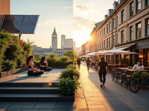 Modern family in a sustainable, wellness-focused home representing lifestyle trends 2025 in the USA and Europe